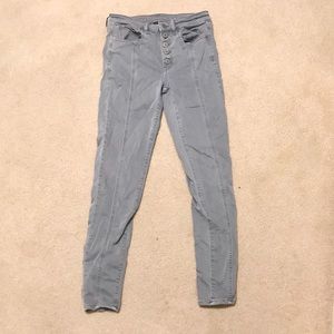 High-waisted skinny jeans